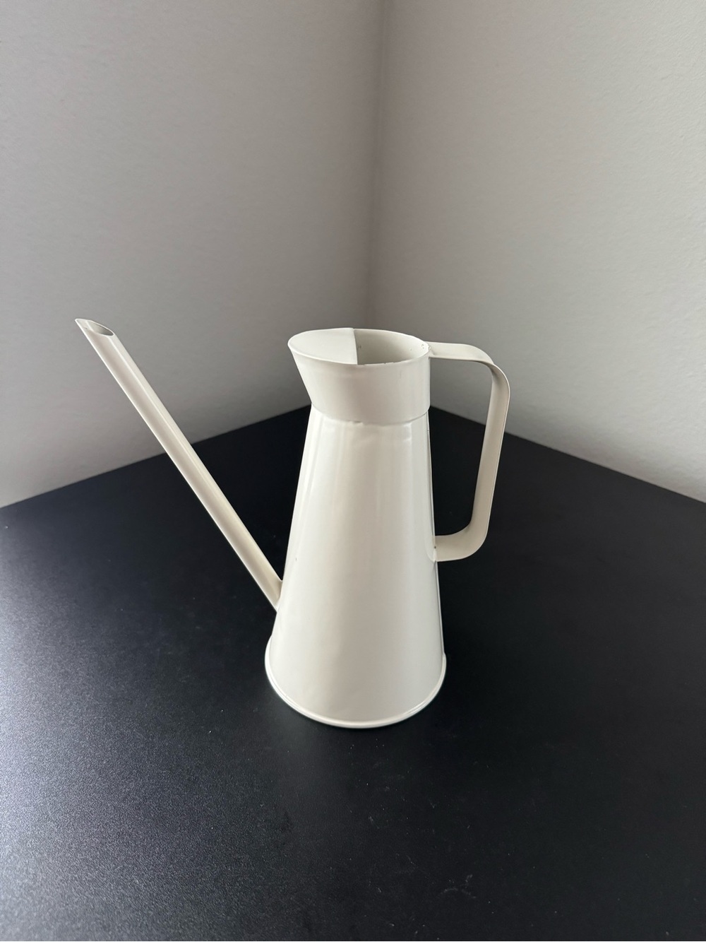 White Metal Watering Can Vase
